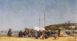 Eugene Boudin The Beach at Trouville Sweden oil painting art